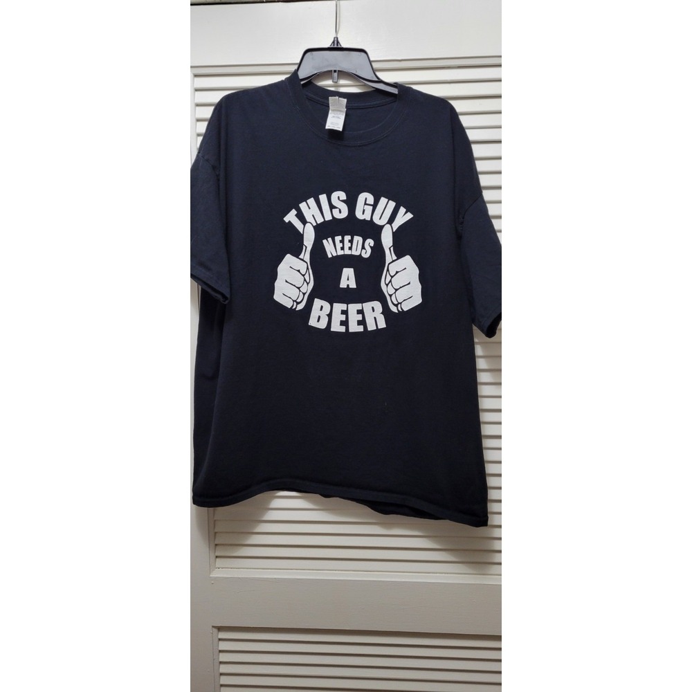Men's 2XL Graphic Beer Crew Neck T-Shirt Black Short Sleeve Humpr3